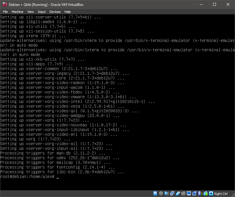 Running 'apt install xorg'